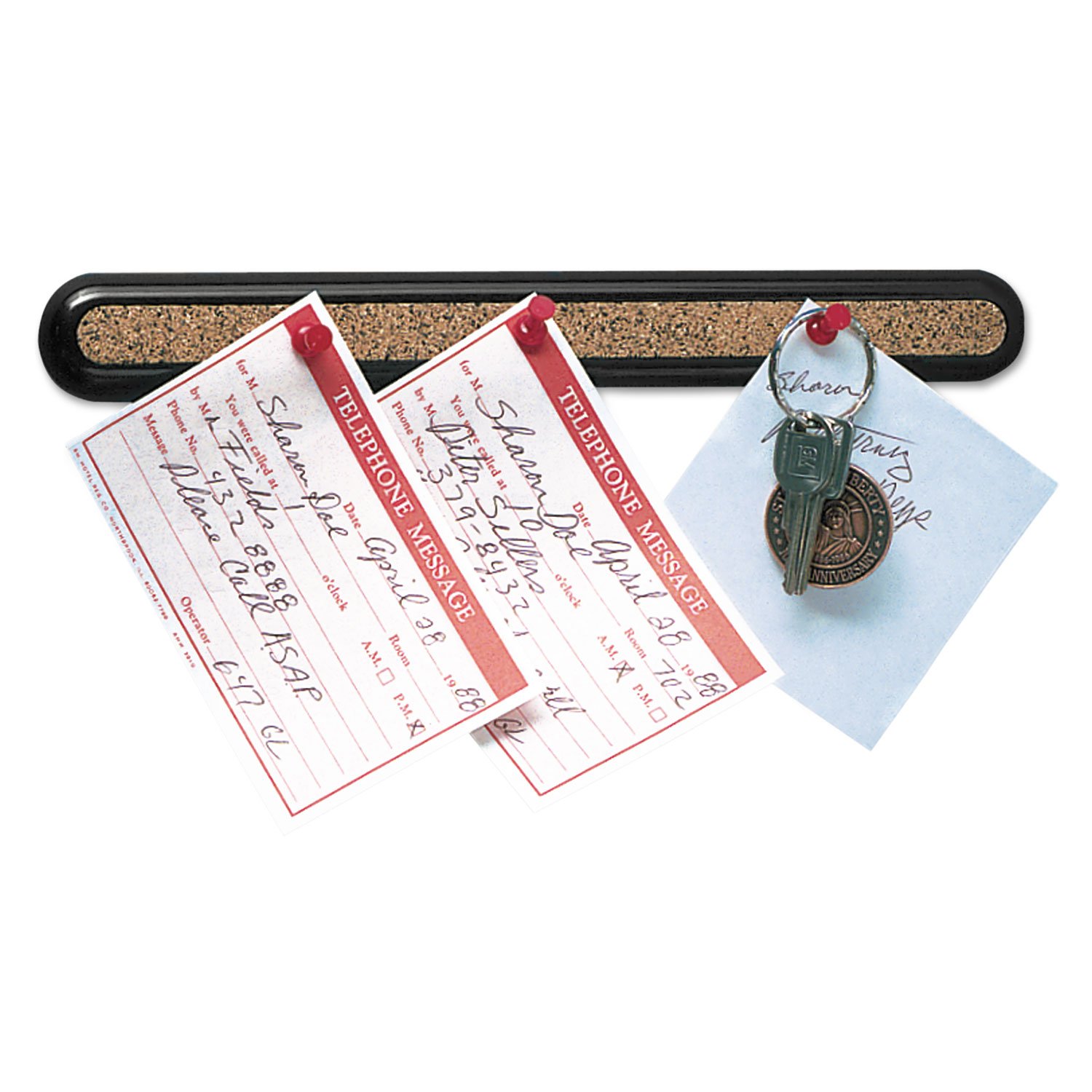 Quartet Bulletin Bar II Natural Cork Bulletin, 12 x 1.75 Inches, Natural, Black Frame (2340-1)