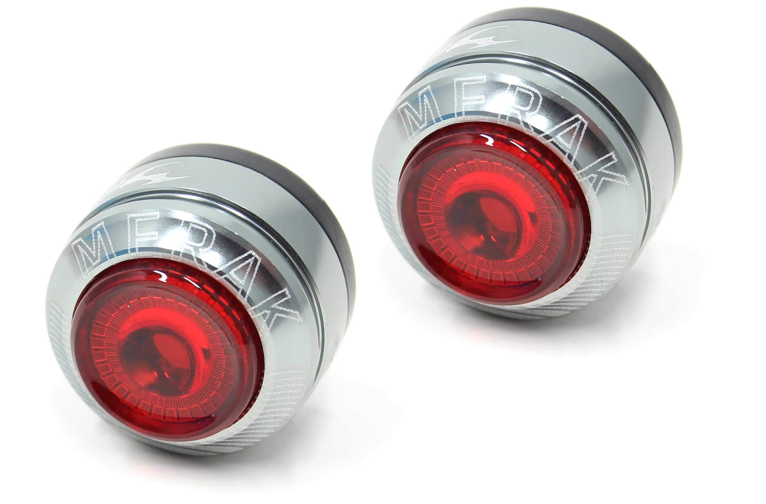 Moon Unisex Adult Merak Bar End Rear Light - Silver/Black