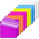 Transparent Sticky Notes 600 Sheets, Frosted Glitter Gummy 3x3 Inch, High Glass-Like Clear See Through Post Self-Adhesive Notes for Women Office School Teacher Planer Bible Supplies 12 Pads