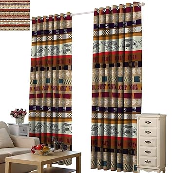 Amazon Com Warm Family Primitive Novel Curtains Tribal Flat