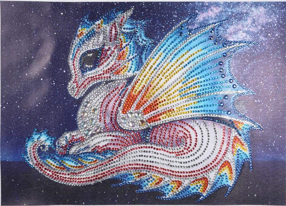 ABEUTY Diamond Painting DIY 5D Special Shape Rhinestones, Beautiful Dragon Seahorse, Partial Drill Crystal Diamond Art Kits