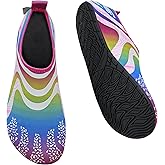 WateLves Water Shoes for Womens Mens Barefoot Quick-Dry Aqua Socks for Beach Swim Surf Yoga Exercise New Translucent Color Soles