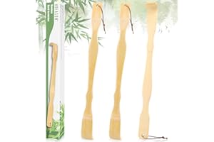 HOFASON 3 Pack Wooden Bamboo Back Scratcher for Adults Men Women, Gifts for Seniors, Small Funny Christmas Gifts for Elderly Men Women, 16.5 Inch Long Handle Back Scratchers Easter Basket Stuffers