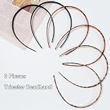 Hanyousheng 6 Pieces Metal Headbands Unisex Hair Hoop Set Black view 4