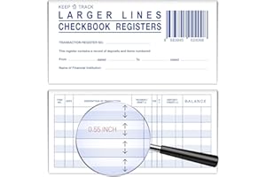 RAMIST 10 PCS Larger Lines Check Registers for Personal Checkbook - 2024 2025 2026 - Deposit, Credit, Bank Account Balance Checkbook Ledger Transaction Registers - Low Vision Easy to Read
