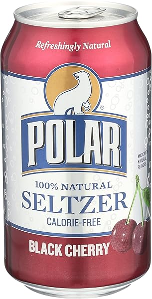 POLAR SELTZER WATER, BLACK CHERRY, 12 FL OZ