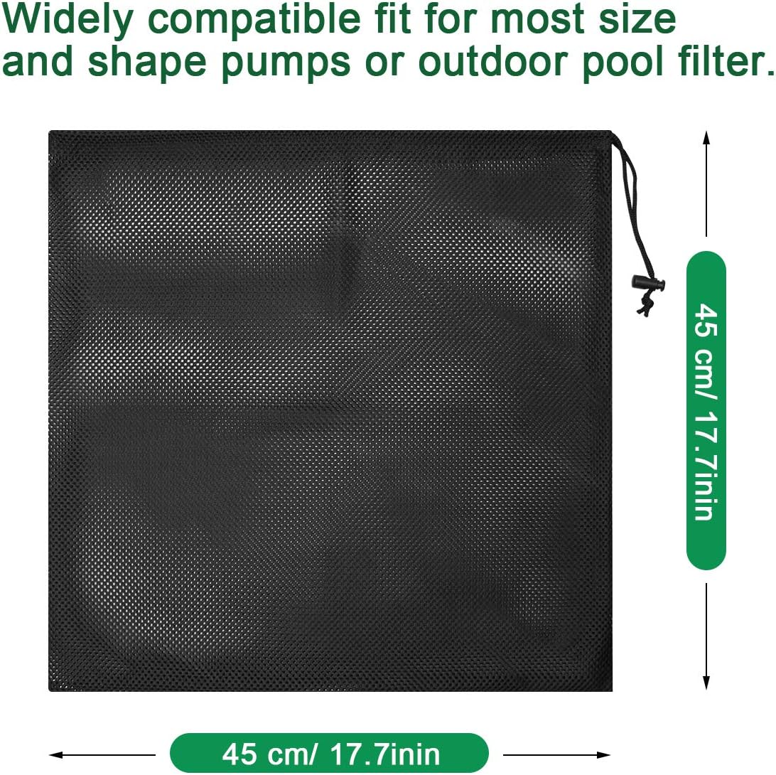 Large Pump Barrier Bag, 17.3"x 17.3" Pond Pump Filter Bag, Black Media Bag Large Pump Mesh Bag for Pond Biological Filters(Black) - By Coolrunner: Home Improvement