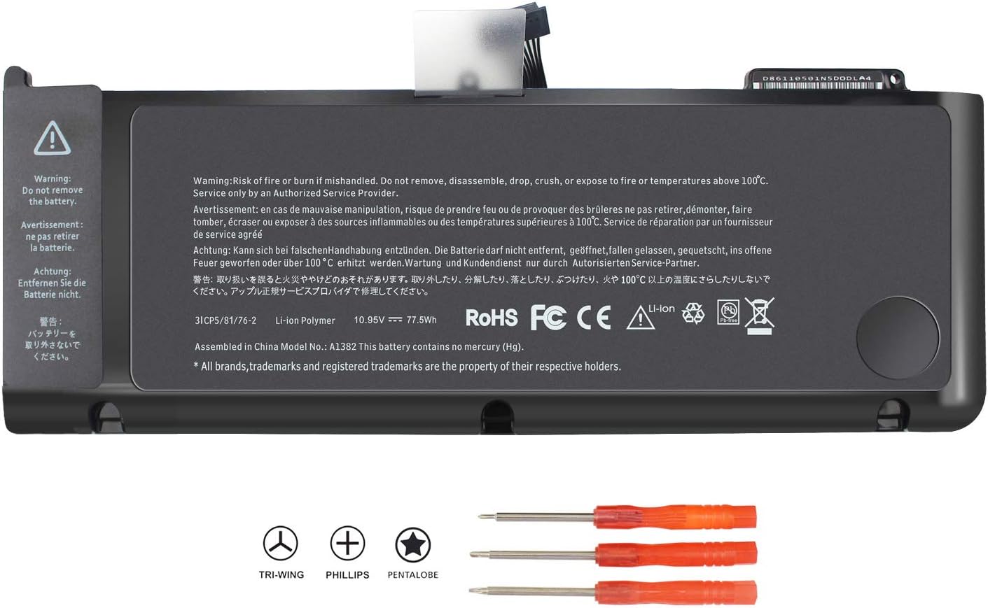 Shareway New A1382 Replacement Laptop Battery Compatible with MacBook Pro 15
