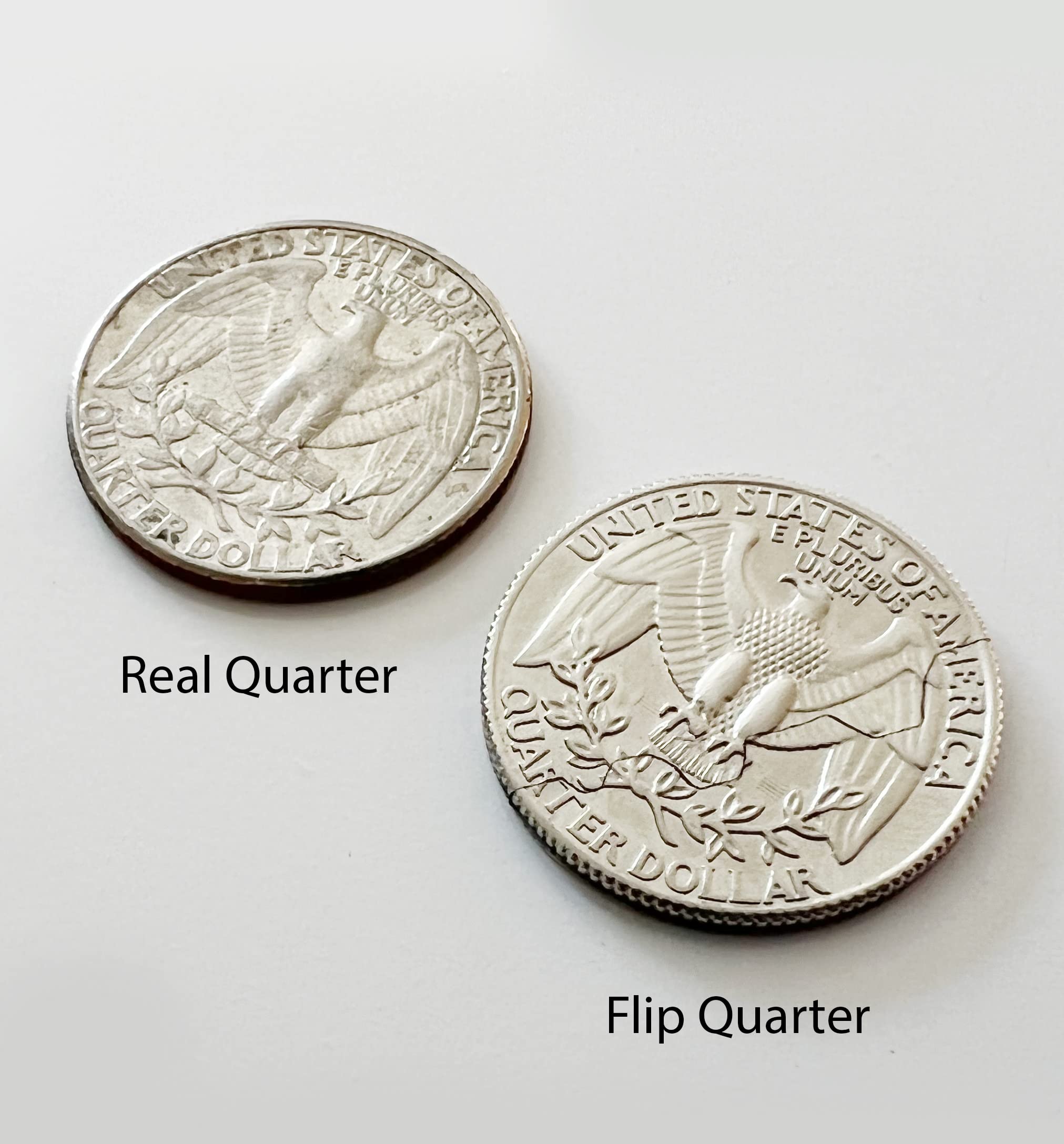 Canailles Hinged Bite and Folding Quarter Coin, Magic Trick Cool Quarter for Pranks, Tricks and More