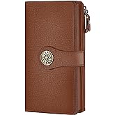 Travelambo Women's Wallet RFID Blocking Trifold Clutch Large Capacity Credit Card Holder Travel Purse