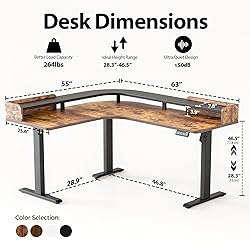 Agilestic L Shaped Standing Desk, Adjustable Height