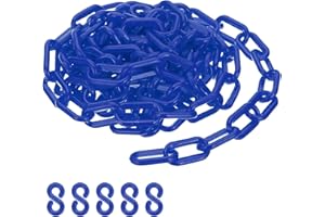 PATIKIL Blue Plastic Chain, 10 ft 6mm Safety Barrier Chain for Crowd Control, Queue Line, Parking, Fence, Gate, Concert, Construction Site and Decoration