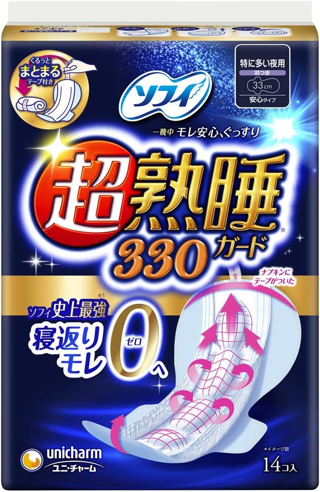 Amazon ソフィ 超熟睡ガード 330 14枚 くるっとテープつき 生理用ナプキン 夜用 ソフィ ドラッグストア