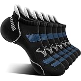 BULLIANT Mens Socks 6 Pairs-Athletic Ankle Socks Cushioned No Show For Men Running-Arch Compression Support
