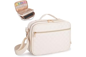 2 Layers Bible Cover for Women,Large Bible Case with Handles Shoulder Strap,Carrying Bible Bag Scripture Case Church Bag Bibl