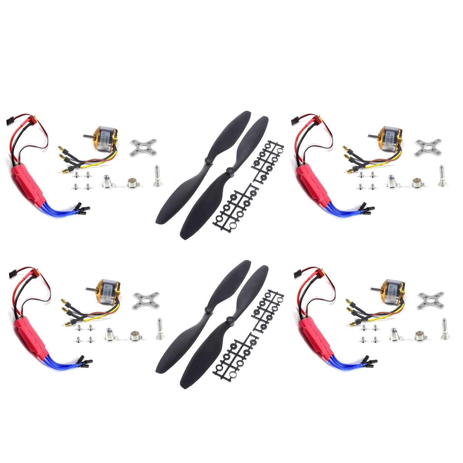 Quadcopter Motor, Esc, Propeller 4 pieces set Trybotics