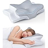 Ultra Pain Relief Cooling Pillow for Neck Support, Adjustable Cervical Pillow Cozy Sleeping, Odorless Ergonomic Contour Memory Foam Pillows, Orthopedic Bed Pillow for Side Back Stomach Sleeper