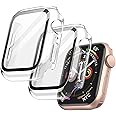 JETech Case with Screen Protector for Apple Watch SE (2022/2020) /Series 6 5 4 40mm, Overall Protective Cover, Built-in Tempered Glass Film High Sensitivity, 2 Pack (Clear)
