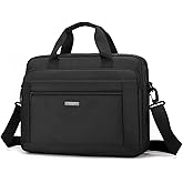 Laptop Bag 15.6 Inch Briefcase for Men Women Waterproof, Shoulder Computer Messenger Handbag for Business Office Work Travel College Black