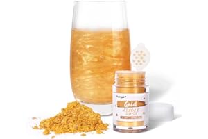 Gold Luster Dust Edible, Sujoygar Edible Glitter for Cocktails, 4g Drinks Glitter Edible Dust for Cake Decorating Chocolate Strawberrie Cupcake, Metallic Food Coloring Shimmer Powder