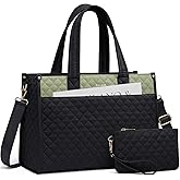 LOVEVOOK Laptop Tote Bag for Women,Canvas Work Tote Bag for Women with Clutch Purse,15.6 Inch Computer Briefcase Bag,Professional Teacher Business Office,Lightweight Shoulder Travel