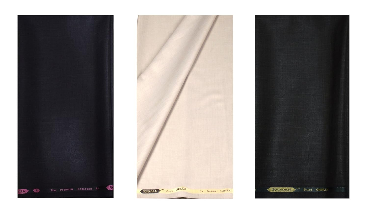 kundan sulz gwalior men's executive fancy formal trouser fabric combo set (pack of 3 pant piece for men)