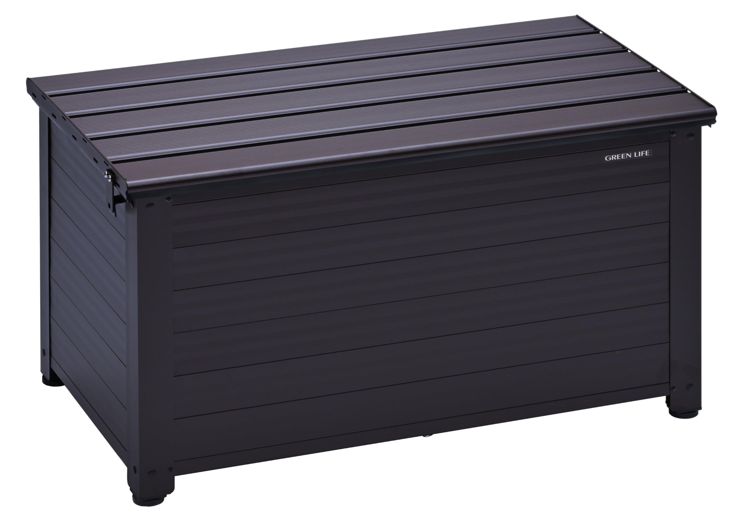 グリーンライフ(GREEN LIFE) ベンチストッカー 収納ベンチ(幅84 ×奥行46×高さ48.5cm 座面耐荷重100㎏)物置 屋外収納 ボックス 倉庫 縁台 屋外 ベランダ 収納 サビにくいアルミ製 ブラウン ABS-84N の商品画像