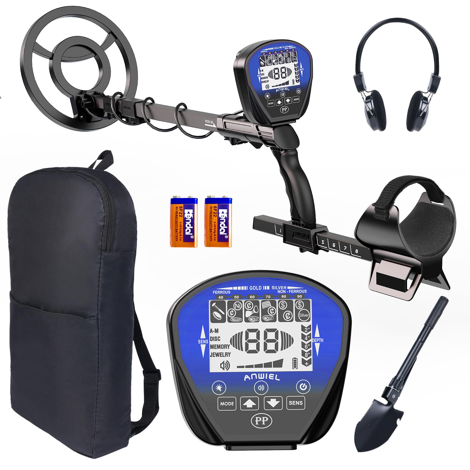 Photo 1 of Metal Detector for Adults Professional, Higher Accuracy Gold and Silver Detector, Metal Detector Waterproof Pinpoint, Bigger LCD, 5 Mode, 10" IP68 Coil, New Advanced DSP Chip, Blue