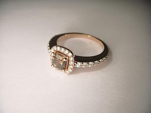 Amazon Com Magnificent 14k Pink Rose Gold Cushion Cut Solitaire