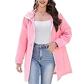 American Trends Rain Jacket Women Waterproof Packable Raincoats for Women Long Rain Coats Windbreaker