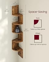 VASAGLE 5-Tier Corner Shelf LBC72BX Rustic Brown view 3
