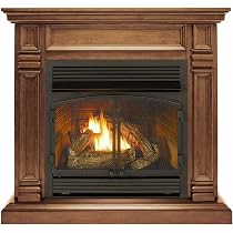 Amazon.com: Duluth Forge Dual Fuel Ventless Gas Fireplace System with  Mantle, Remote Control, 6 Fire Logs, Use with Natural Gas or Liquid  Propane, 32000 BTU, Heats up to 1500 Sq. Ft., Toasted