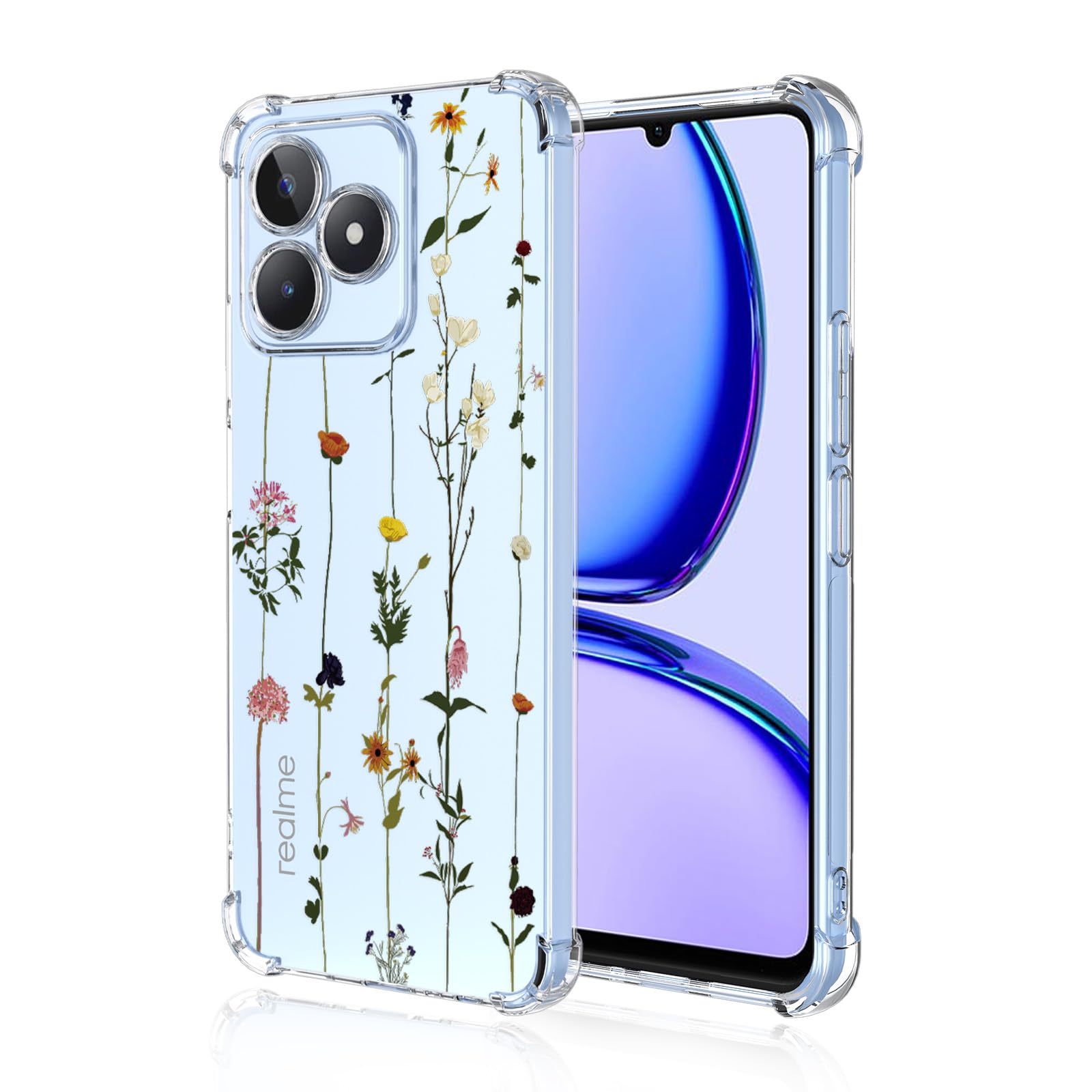 XINYEXIN Clear Case for Nothing Phone 2a / Nothing Phone (2a) Flowers Floral Pattern Design Slim Shockproof Transparent Soft TPU Bumper Case Protective Cover - Gardening — image 1