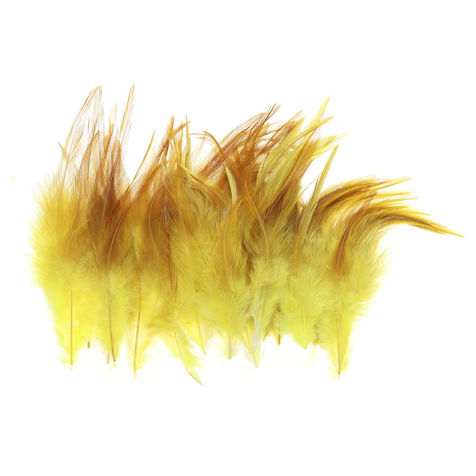 PATIKIL Saddle Hackle Rooster Feather 4-6", 100 Pcs Rooster Feathers Loose Hackle Feathers for Dream Catcher Earrings DIY, Yellow