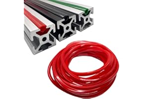 JCSPBYL 8Meters Red T Slot Aluminum Profile Flat Seal Slot Cover,Dust Protection Soft Cover Seal Strip for 2020 Series/1010 Series 6mm Slot Aluminum Extrustion Profile (6mm Slot-8M, Red, 1)