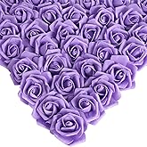 INSUNSIX Foam Roses,200Pcs Purple Rose 1.97in Foam Flowers Artificial Rose Flower Heads for Crafts DIY Wedding Centerpieces Arrangements Home Decorations(Purple)