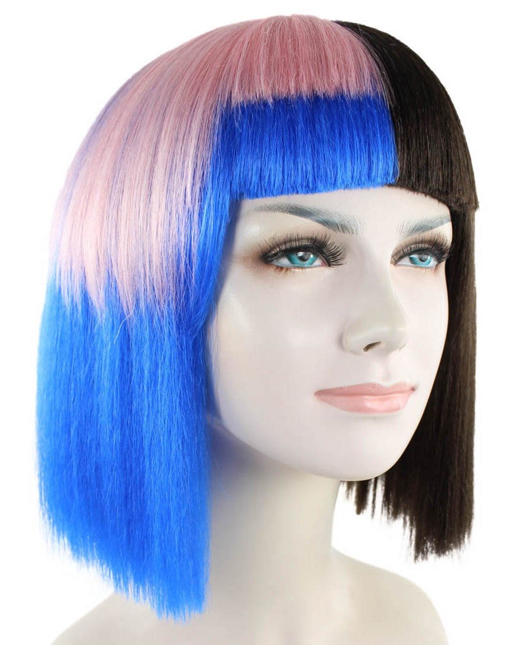 Short Bob Wig with Bangs Colorful Hair Wigs for Melanie Cosplay Costume Theme Party