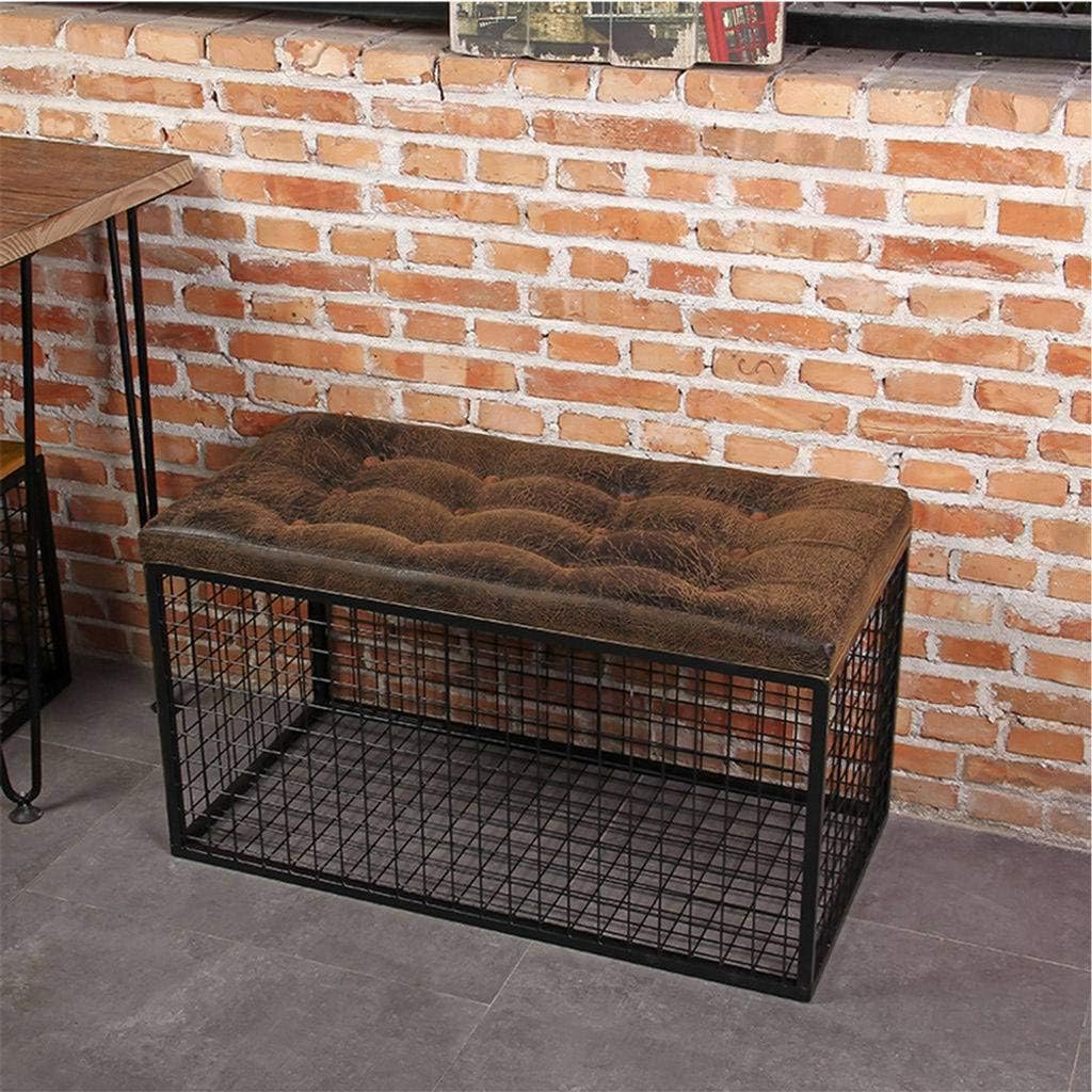 MO&SU Industrial Otomanas Taburete con Espacio De Almacenamiento, Retro