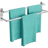 Towel Rack for Bathroom, Double Towel Bar 24Inch, Stainless Steel Bathroom Towel Holder, Double Towel Hanger Wall Mounted Towel Rod, Bathroom Towel Rack(Brushed Nickel)