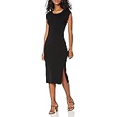 The Drop Women's Laila Power-Shoulder Twist Back Midi Sweater Dress