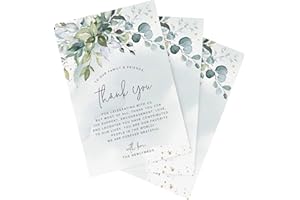 Bliss Collections Thank You Cards - Cards for Weddings, Receptions, Bridal Showers, Baby Showers, Graduations, Special (Water