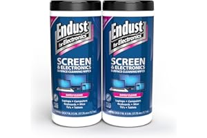 NORAZZA Endust For Electronics; Cleaning Wipes for Screens & Electronics Surfaces; Pre-Moistened, Alcohol & Ammonia Free, 140 Count (Pack of 2)