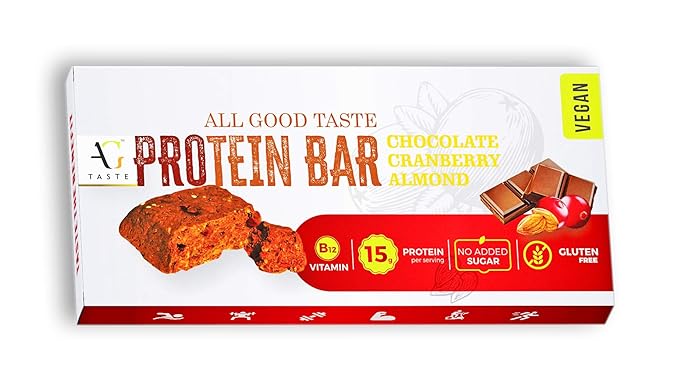 AG Taste Chocolate Cranberry Almond Protein Bar - 270 g, Pack of 6