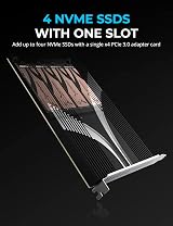 SABRENT PCIe SSD Adapter 4 NVMe M.2 Slots Aluminum Heatsink EC-P3X4 view 2