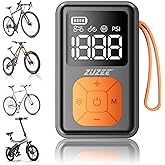 ZUZEE Mini Bike Pump, 150 PSI Portable Bicycle Pump with Gauge, 3X Faster & Auto Stop & Brushless Motor, Electric Bike Tire Pump with Presta and Schrader Valve for Road Bike, MTB, Motorcycle, Ball,etc