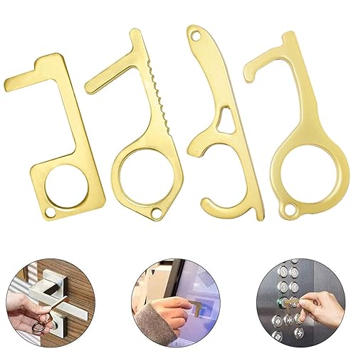 Handheld Non Contact Door Opener Keychain Tool Button Pusher