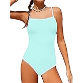 WIQI Girls Swimsuit One Piece Bathing Suit Color Contrast Trim Girls' Swimwear with Cover Up Skirt Size 9-16