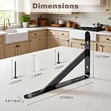 Ouvin Heavy Duty Shelf Brackets 12 Inch Triangle Right Angle Set of 4 Black view 3