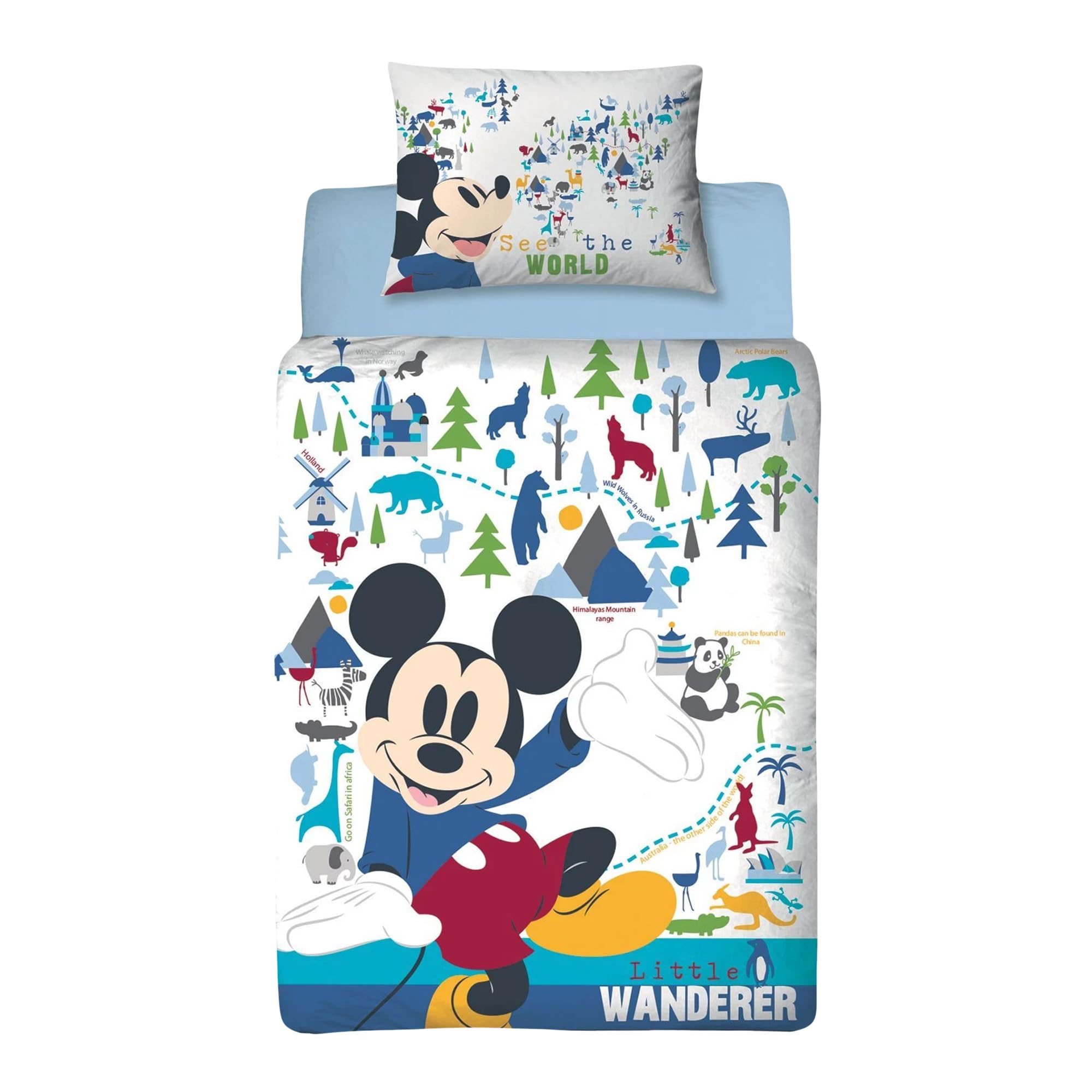 Mickey Mouse Disney Children’s Cot Bed Duvet Junior Toddler Bedding Duvet Cover | Little Wanderer Design