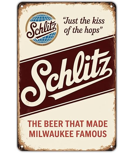 Amazon.com: LoMall Vintage Tin Sign 12x16 Schlitz Beer Funny Home
